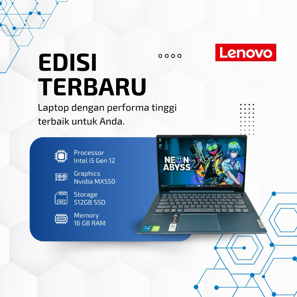 LENOVO IDEAPAD SLIM 5i i5 12th GEN MX550 RAM 16GB SSD 512GB