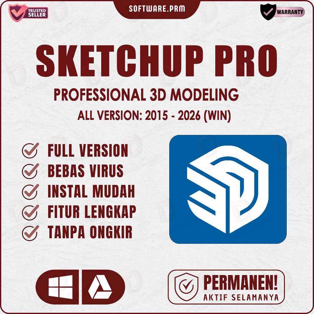 Sketchup Pro 2026 + Vray + Enscape Full Version Original Lifetime + Panduan Instalasi (WIN)