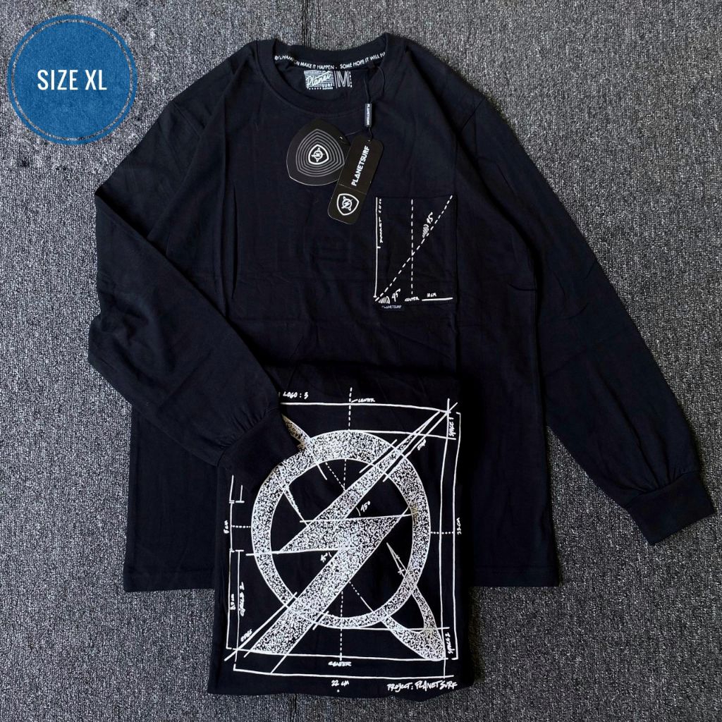 Kaos Longsleeve Lengan Panjang Cowok Planet Surf Premium