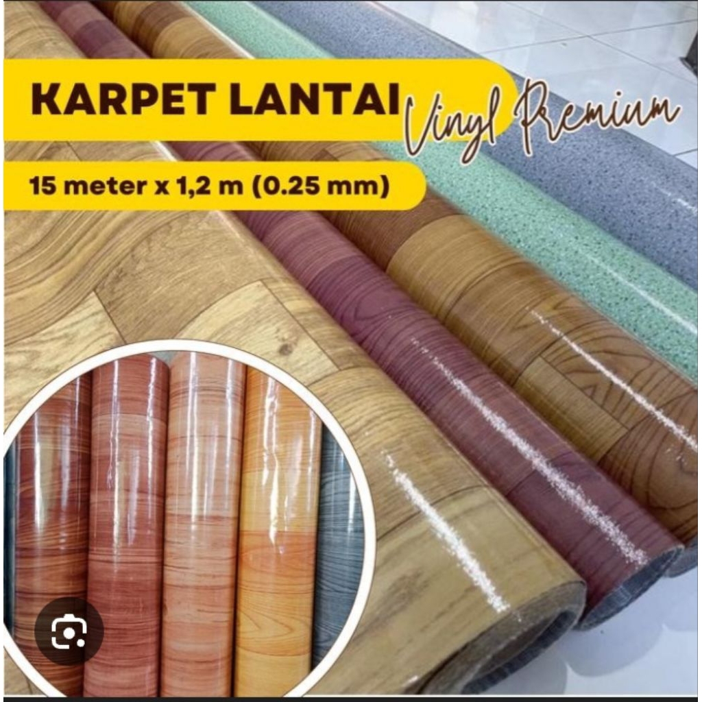 PERLAK LANTAI VINYL / KARPET ROLL UKURAN 15M X 120CM
