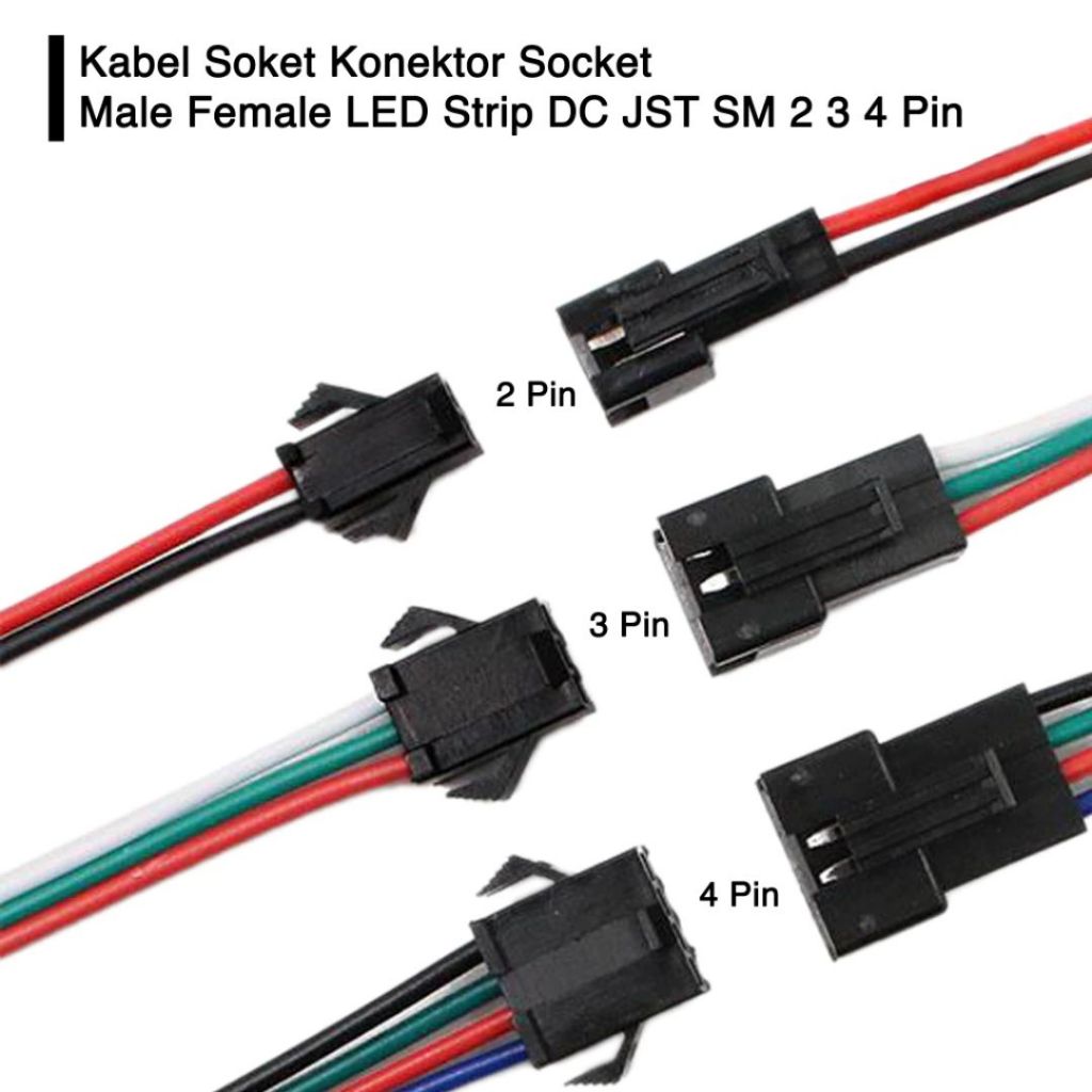 Soket JST Socket JST 2 PIN 3 PIN 4 PIN Soket JST LED Socket LED RGB Socket 2 Pin Socket 3 Pin LED RG