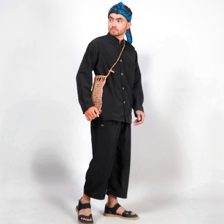 Fullset Baju Adat Baduy Dewasa | Setelan Tradisional Baduy Pria Laki Cowok | Kostum Pentas Seni Karn