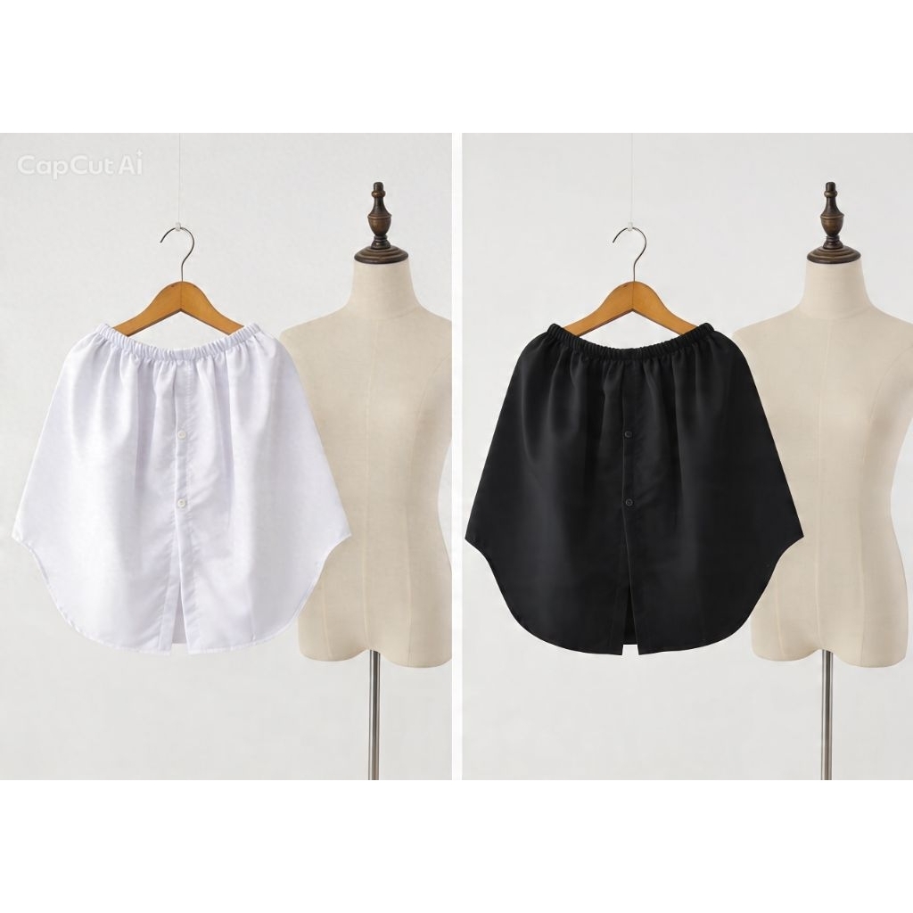 Rok Sambungan Baju,Rok Sambungan Kemeja,Rok Palsu,Skirt Ekstender,Rok Sambung Korea Stile,Outfit Hij