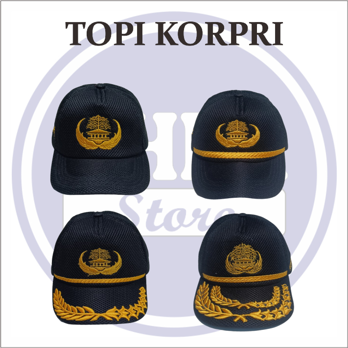 Topi Korpri Premium Hitam Khaki Doublemesh Topi jaring Korpri / Topi Korpri Pria