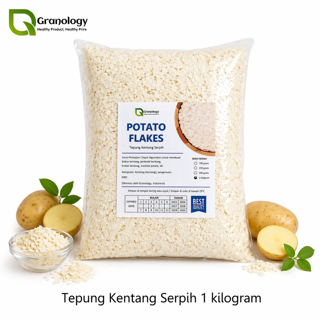 Potato Flakes / Tepung Kentang Kasar Serpih (1 kilogram)