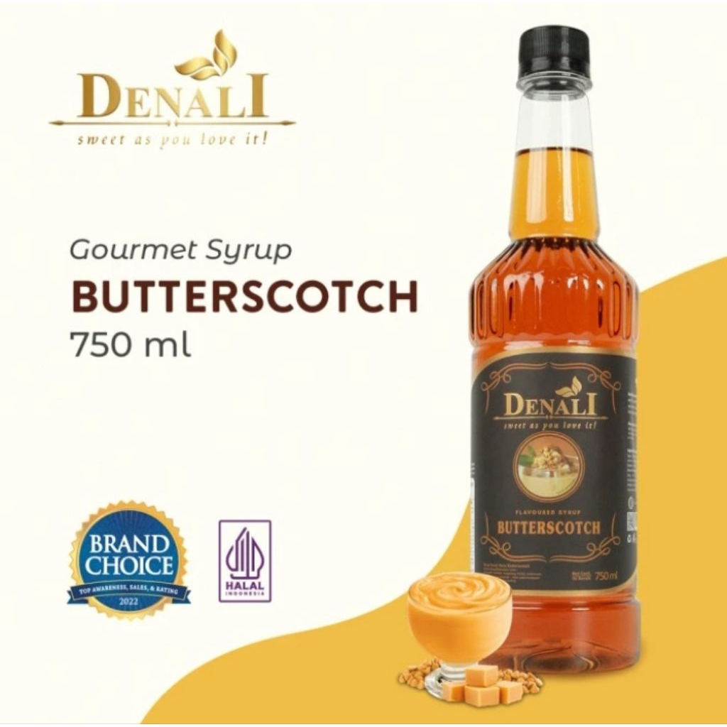 Denali syrup butterscotch 750ml - syrup butterscotch - Sirup denali rasa butterscotch