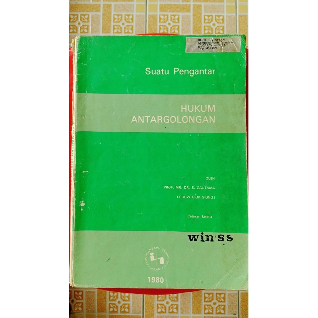 Suatu Pengantar Hukum Antargolongan