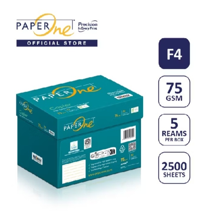 [ HVS CIREBON ] Kertas HVS Paper One F4 75GSM - 5 RIEM