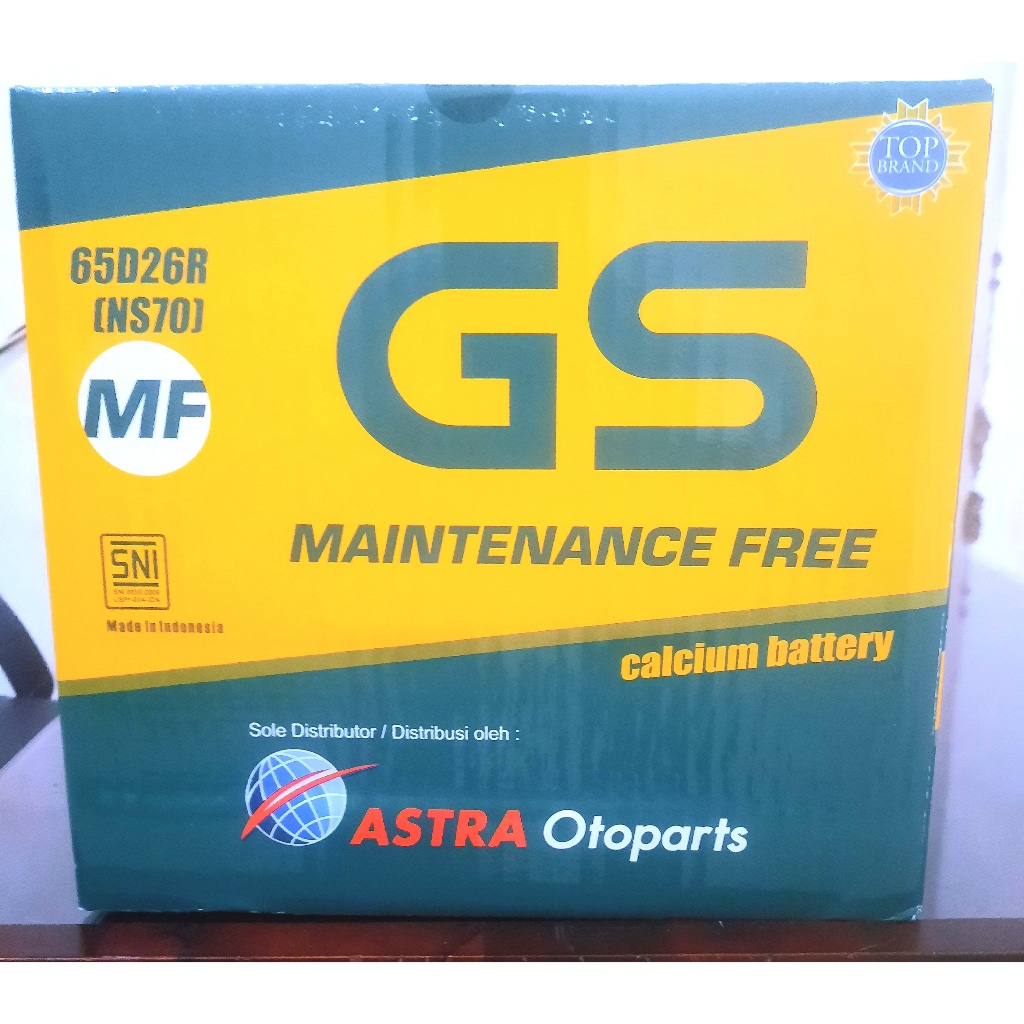 AKI BATERAI KERING GS ASTRA MF NS70/65D26R/NS 70 GARANSI 3 BULAN PANTHER COLT DIESEL GENSET