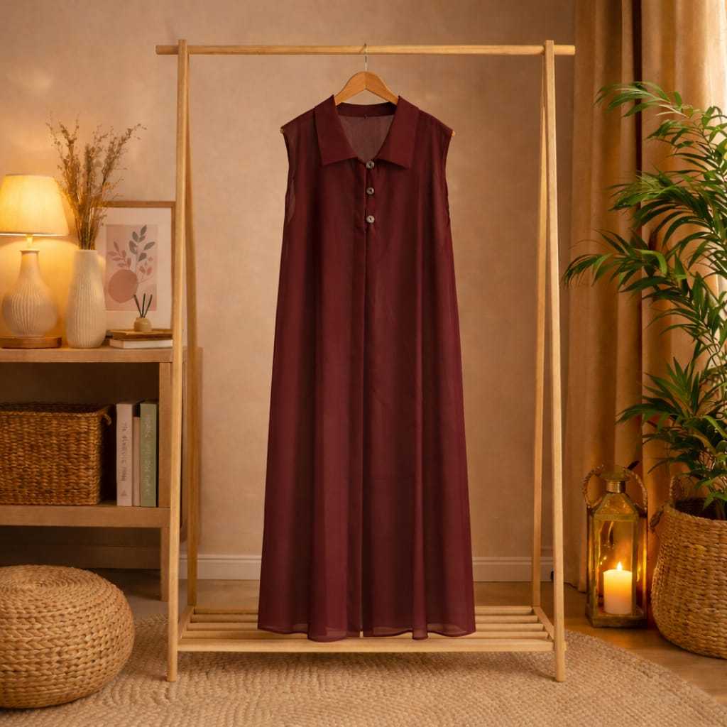 CARDIGAN WANITA TANPA LENGAN CERUTY BABYDOLL | LONG OUTER MUSLIMAH DESAIN KEKINIAN NYAMAN DIPAKAI