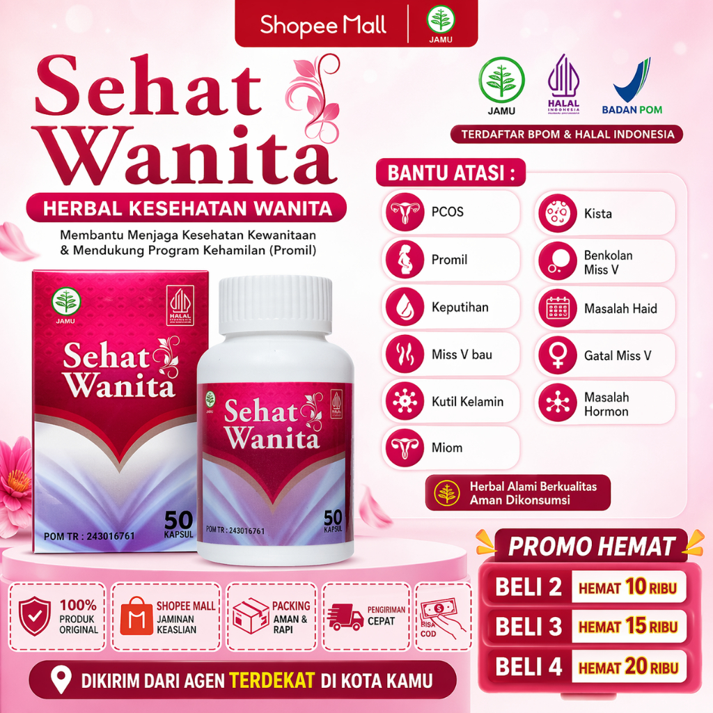 Obat Herbal Sehat Wanita Original Isi 50 kapsul Untuk Membantu Atasi Masalah Kewanitaan dan Promil O