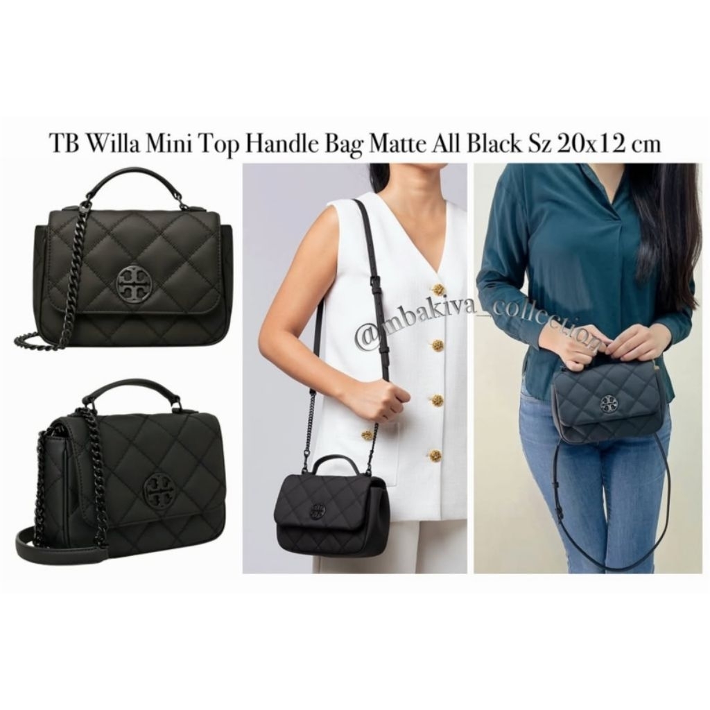 TB Willa Mini Top Handle Bag Matte All Black
