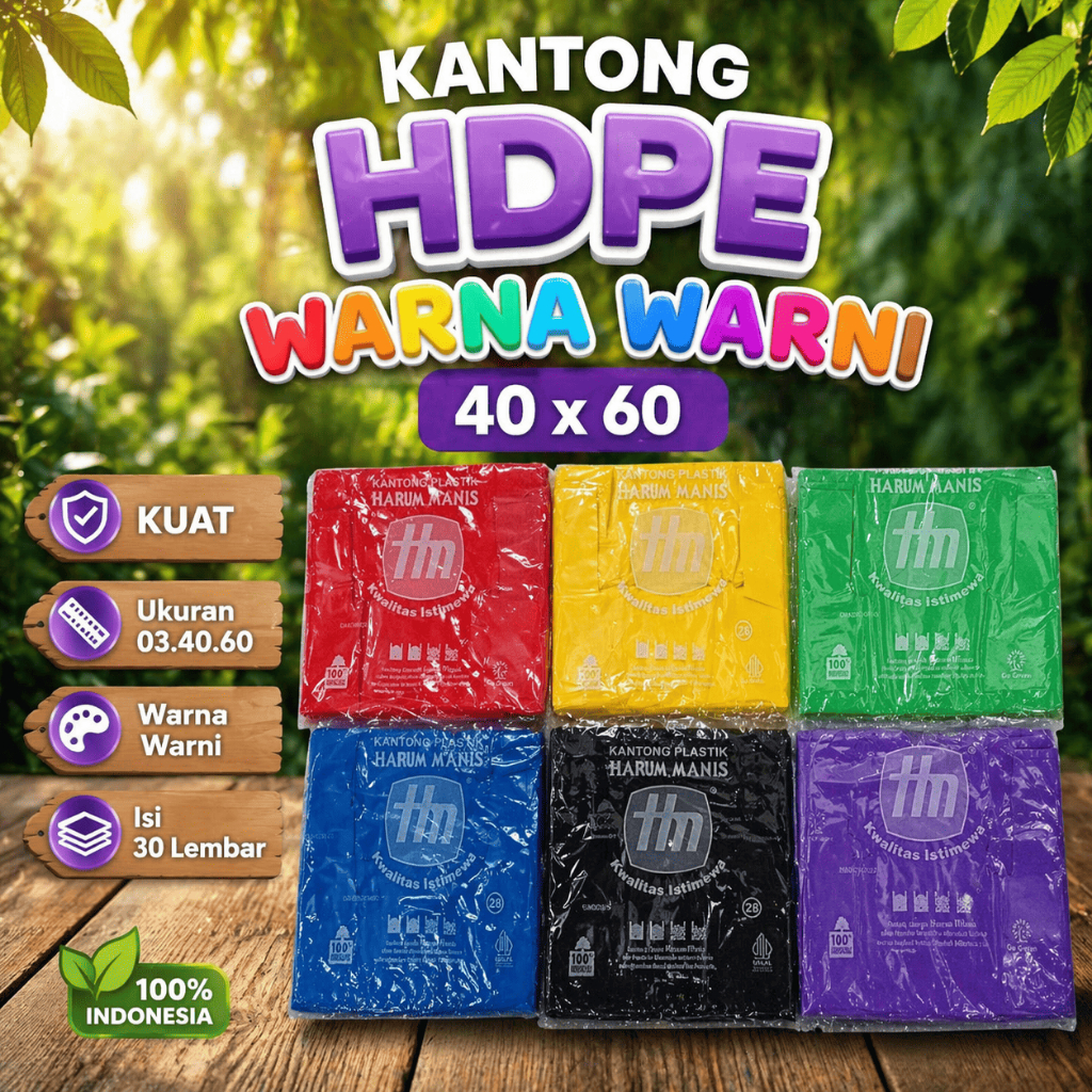 Kantong Kresek Harummanis UK 40 Warna Warni Plastik HDPE