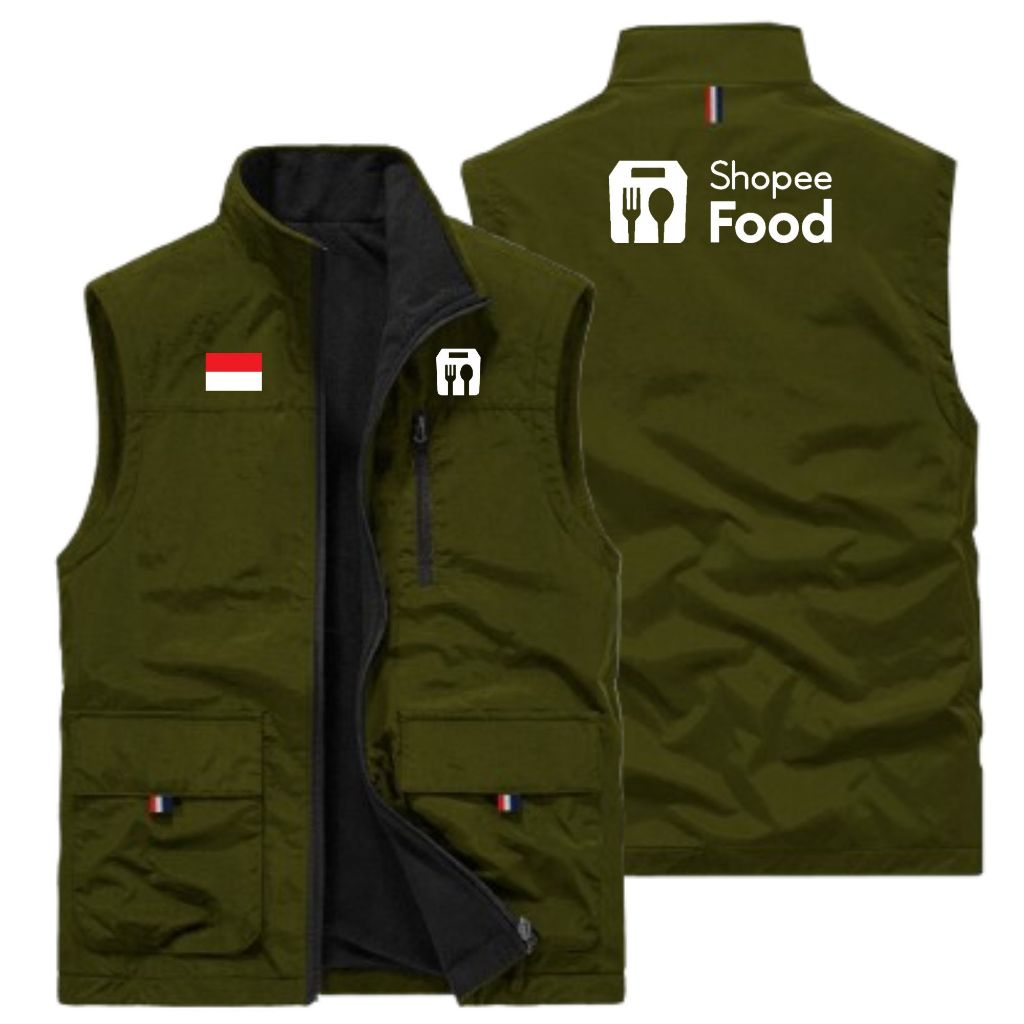 Rompi Outdoor Shopee Food Terbaru / Rompi Driver Shopee Food / Rompi Shopee Terlaris / Rompi Ready S