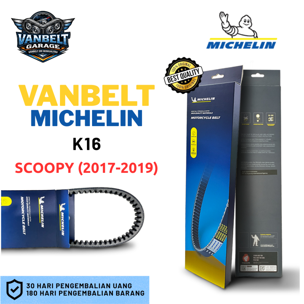 VANBELT MICHELIN SCOOPY K16 2017-2019 ORIGINAL GARANSI 6 BULAN