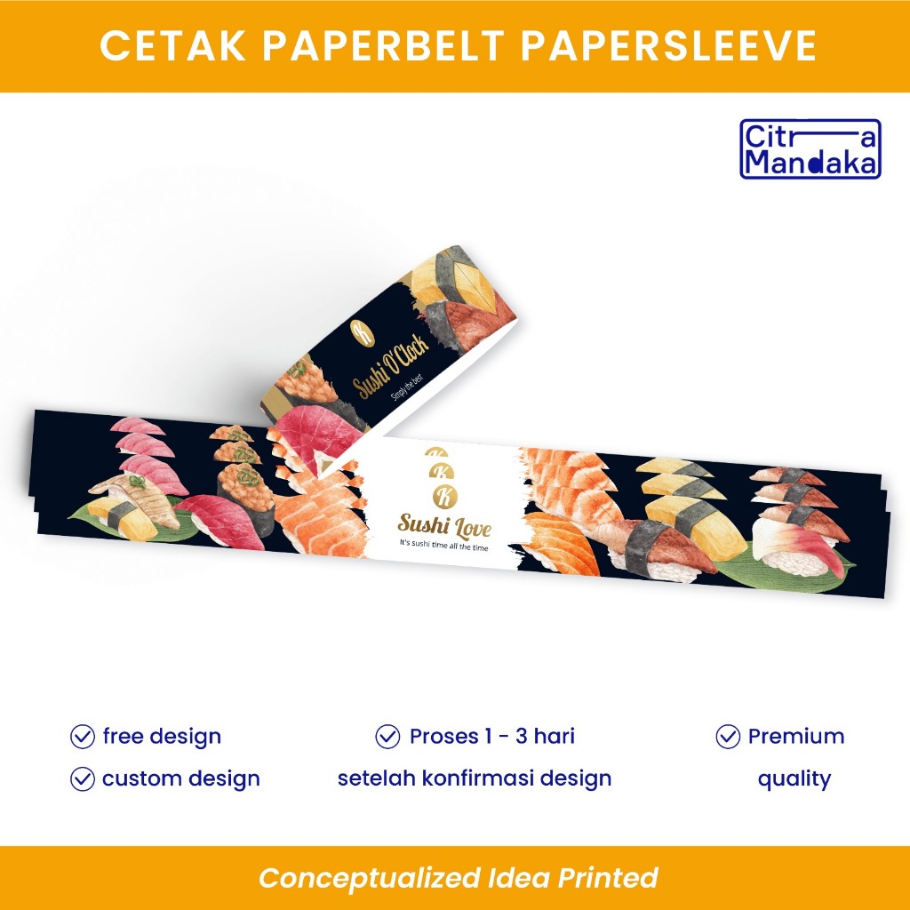 Paper Belt Custom | Packaging Sleeve Free Design | Label Hampers | Paper Sleeve | Label Segel Box