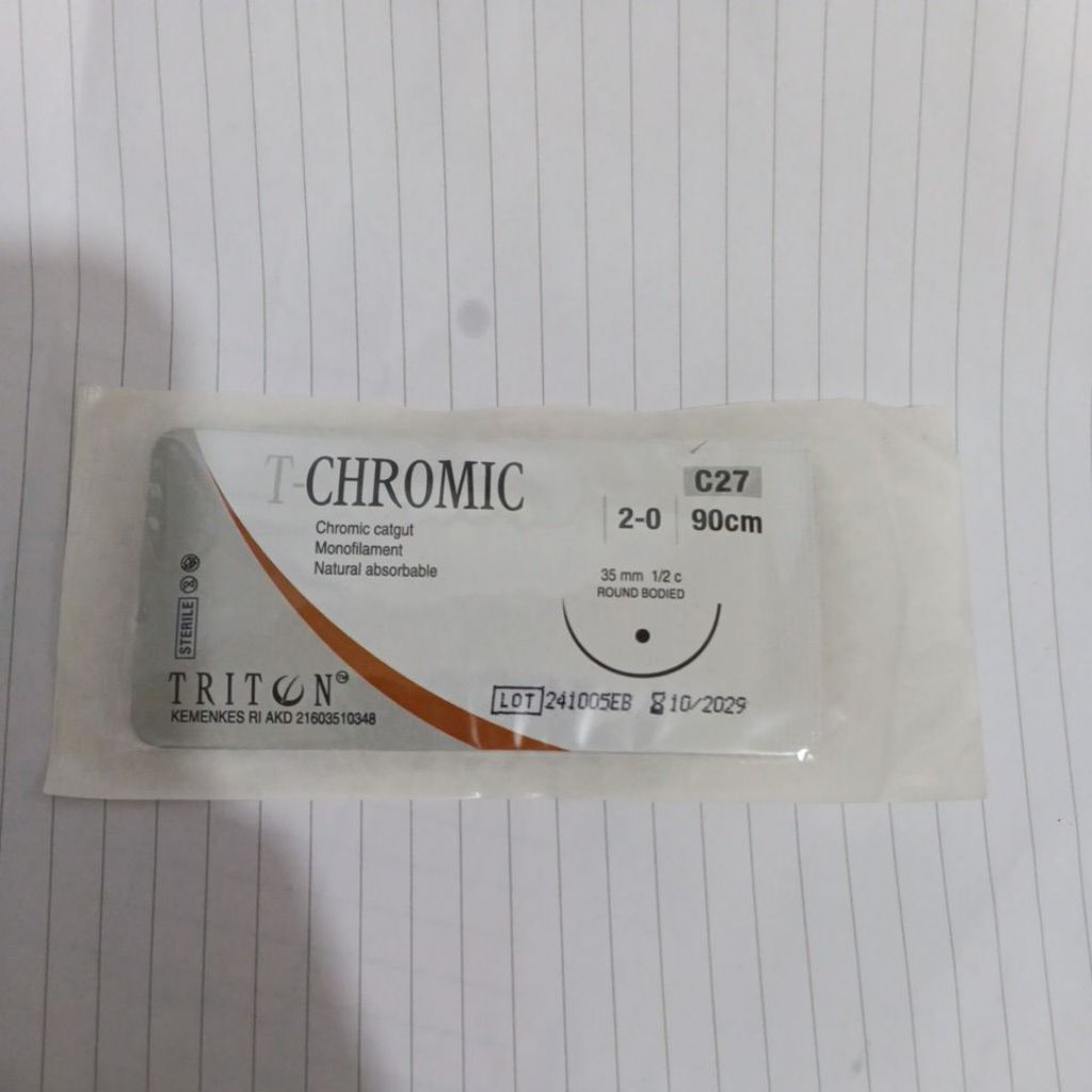 T CHROMIC 2/0 C27 ( Cromic absorbable)