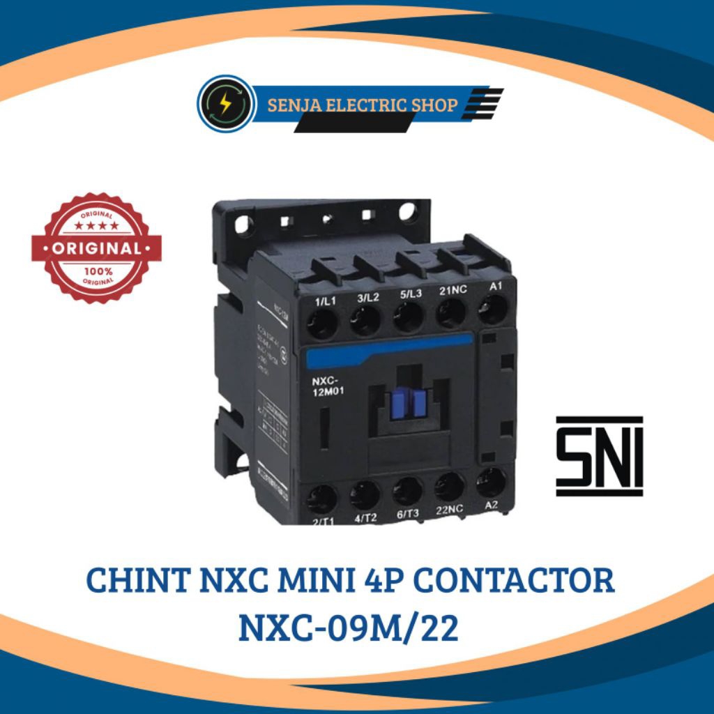 CHINT MINI KONTAKTOR 4PHASE NXC-09M/22 2NO+2NC 220V CHINT