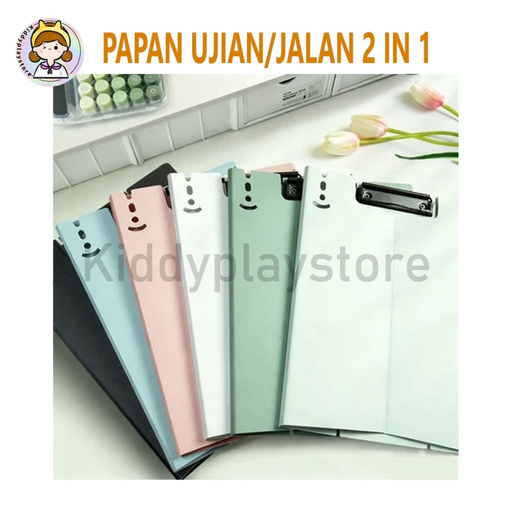 Papan Jalan 2 in 1 Clipboard Lipat Tahan Air / Papan Ujian Clipboard With Cover Folio Clipfolder