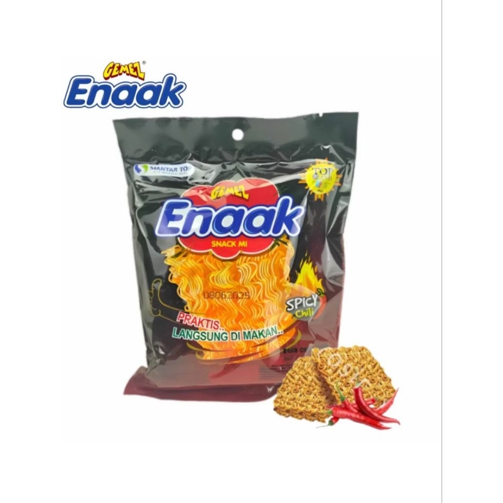 10 Pcs Mie Gemes Enaak Spicy Pedas