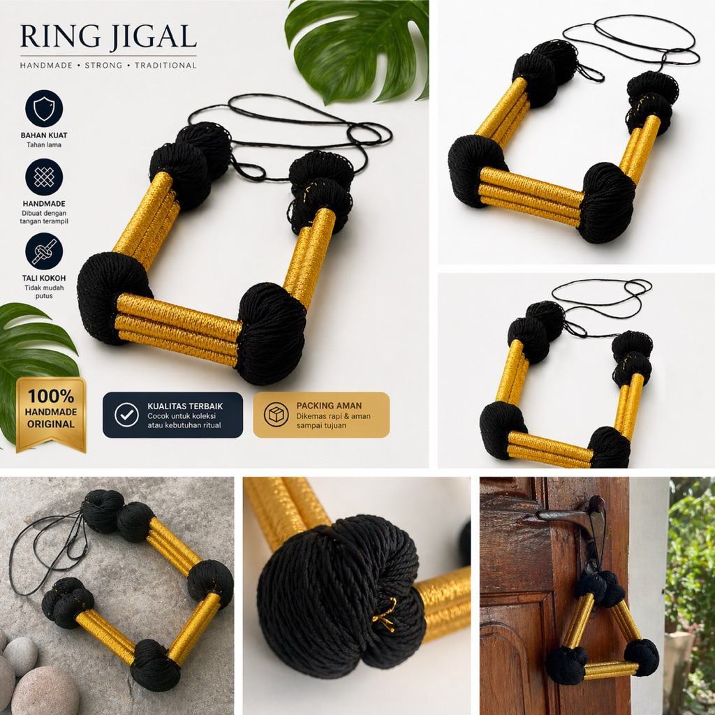 Igal Premium Hitam Emas Handmade – Ring Jigal Kuat & Elegan | Aksesoris Sorban Arab Pria Original