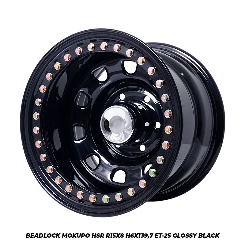 velg kaleng beadloack mokupo daytona  r15x8 h6x139,7 et-25 black velg offroad oyota Hilux, Fortuner 