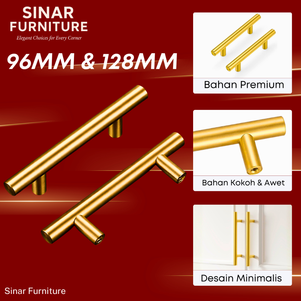 Handle Tarikan Pintu Lemari / Handle Minimalis Pintu Lemari GOLD