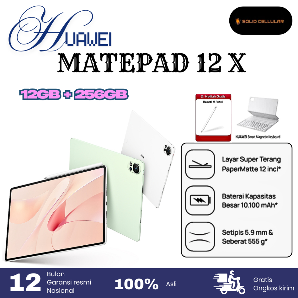 HUAWEI MatePad 12X 2026 WPS Office 3.0 12/256 garansi resmi