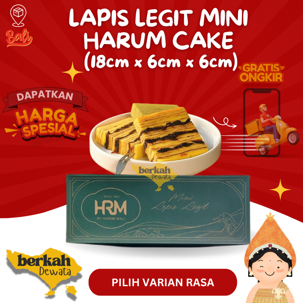 Lapis Legit Harum Cake Oleh Oleh Khas Bali (Pilih Varian Ukuran&Rasa)