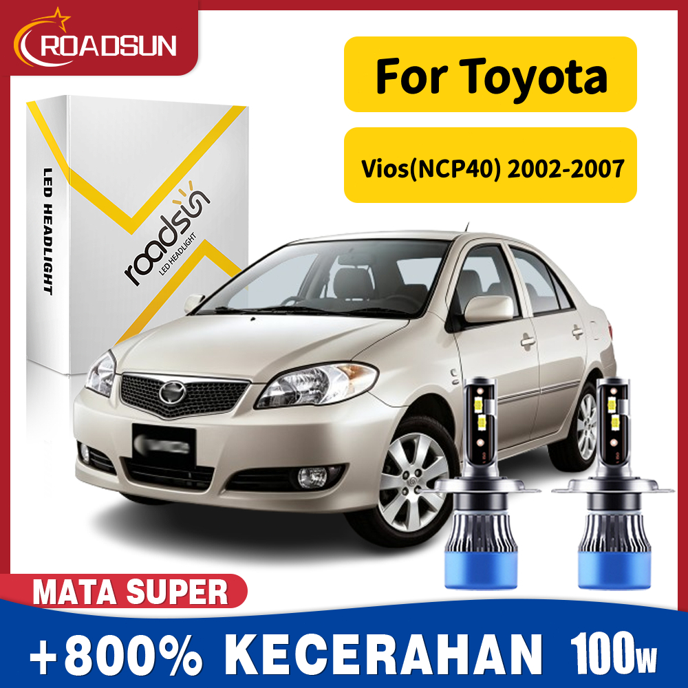 Cocok untuk Toyota Vios(NCP40) 2002-2007 Led Lampu Depan Mobil Bohlam Hi/Lo Beam Super Terang 100W 6