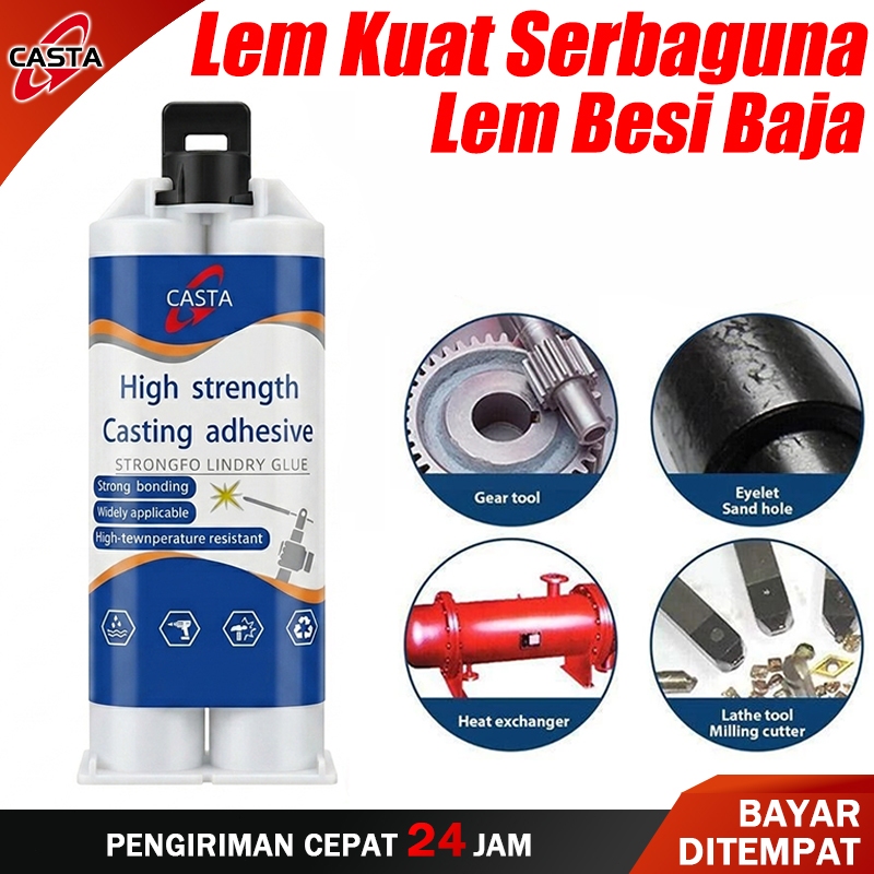 CASTA 85 Gram Lem Besi AB 100ml Tahan Panas Industrial Metal Repair Glue / Lem AB Super Kuat / Lem P