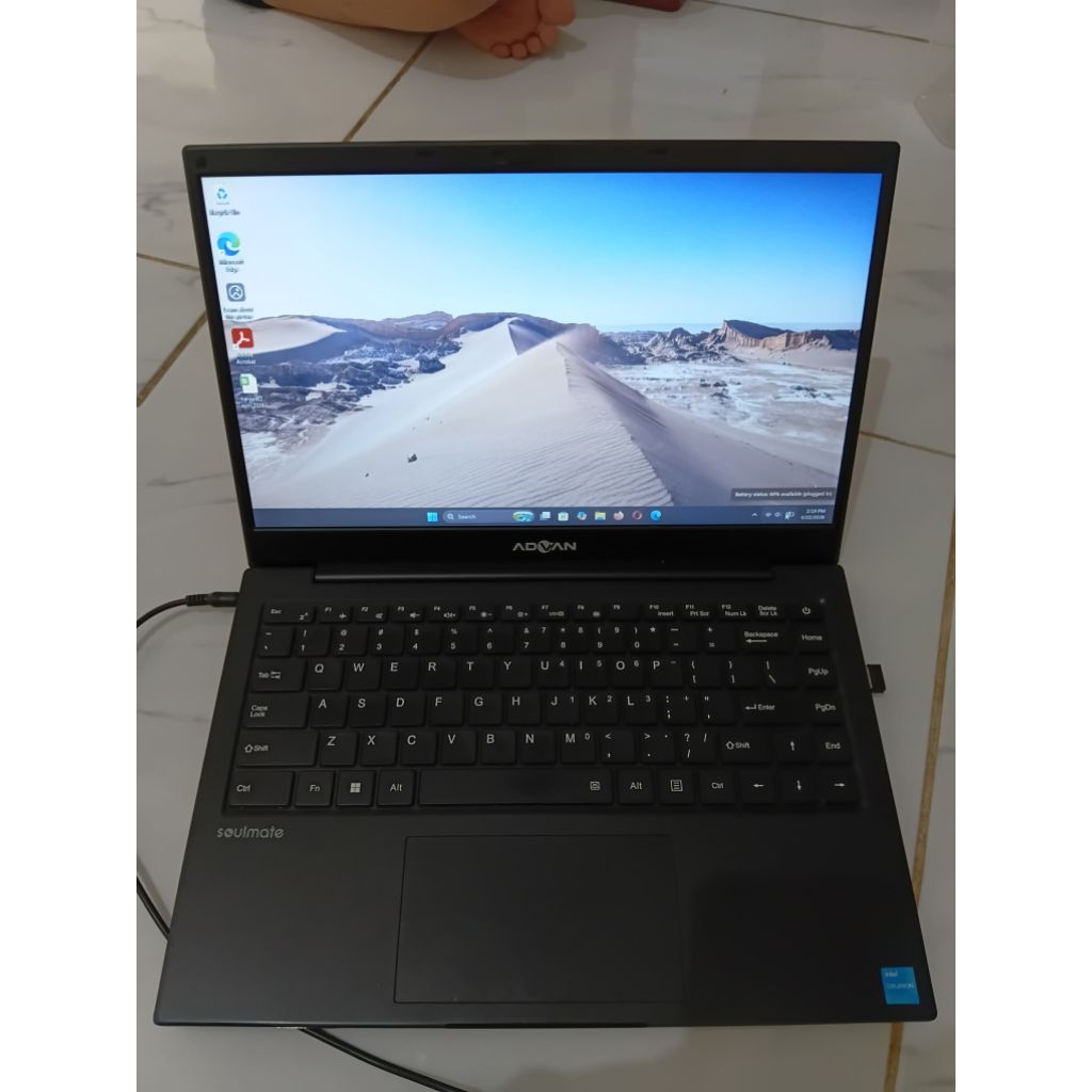LAPTOP ADVAN SOULMATE UPGRADE RAM 8 GB / MEMORY 128 GB WINDOWS 11 ORIGINAL BEKAS SECOND PEMAKAIAN PR