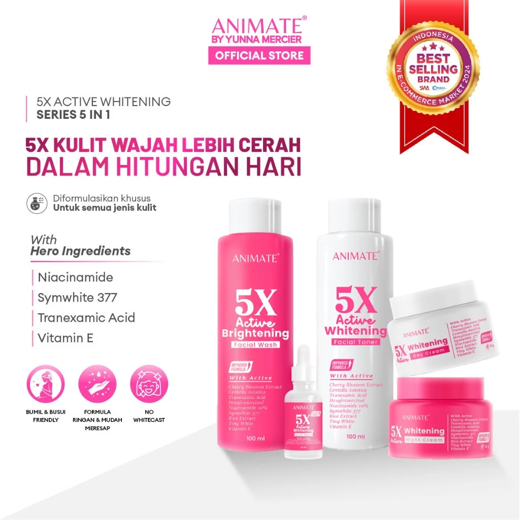 [Exclusive For nyssaglow] Animate 5x Active Whitening Series 5in1