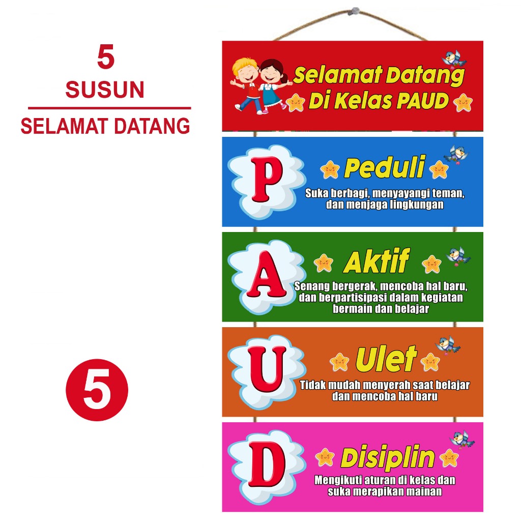 Hiasan Gantung Pintu Kelas Selamat Datang Di Kelas PAUD Dekorasi Pintu Kelas