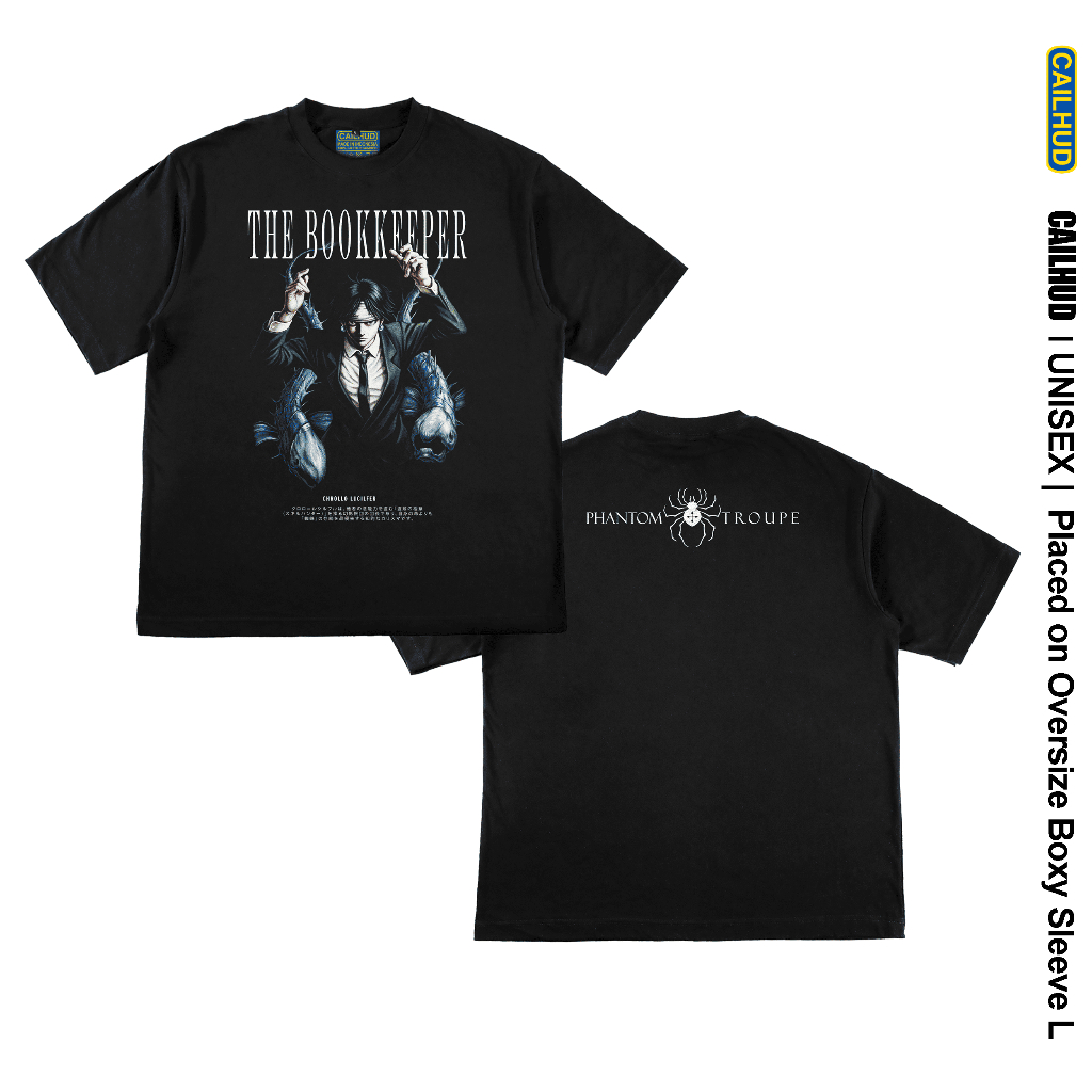 CAILHUD Chrollo Lucilfer Hunter X Hunter Anime Kaos Distro Oversize Boxy - CD0020F1 CHROLLO LUCILFER