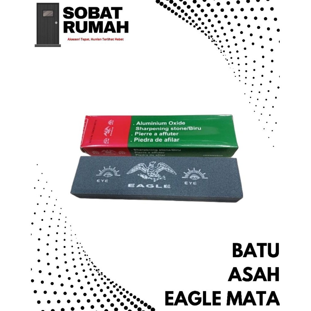 Batu Asah EAGLE MATA 8 Inch - Batu Asahan Pisau & Golok High Quality Sharpening Stone