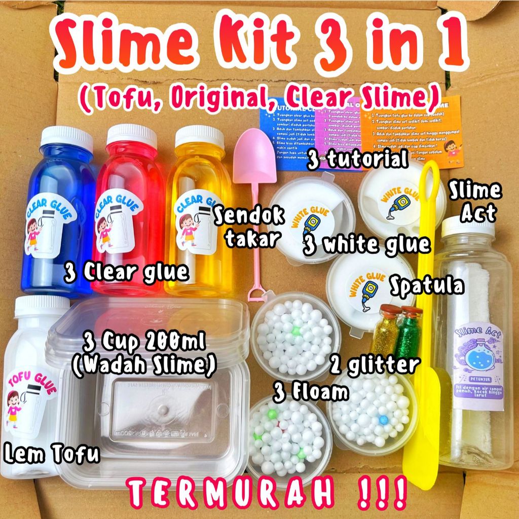 [Promo] Slime Kit 3 In 1 Lengkap Dan Mudah digunakan Untuk Anak