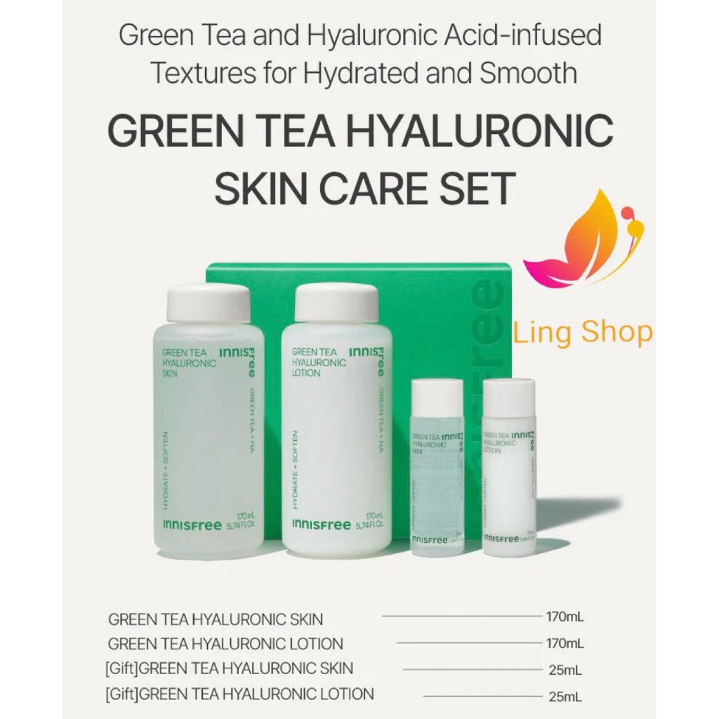 [READY STOCK] Innisfree Green Tea Hyaluronic Skin Care Set EXP2027 FREE Masker INNISFREE