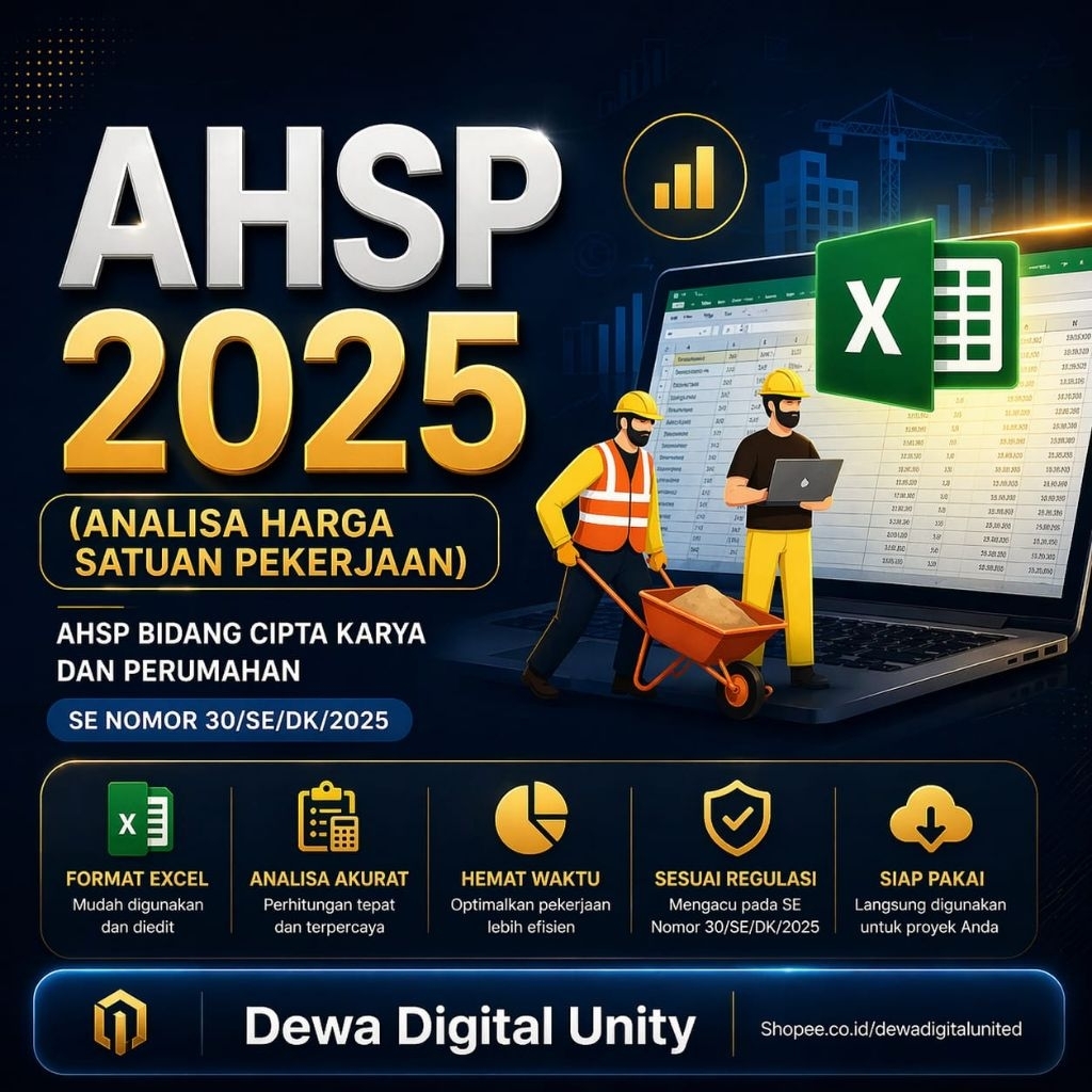 Excel Template AHSP 2025 & RAB Konstruksi – Cocok untuk Estimator & Kontraktor