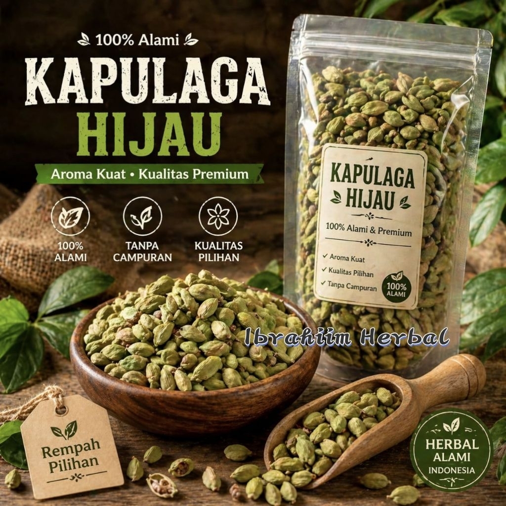 25gr/50gr Kapulaga Arab / Kapulaga Hijau / Kapulaga India | Herbal Kapulaga Arab