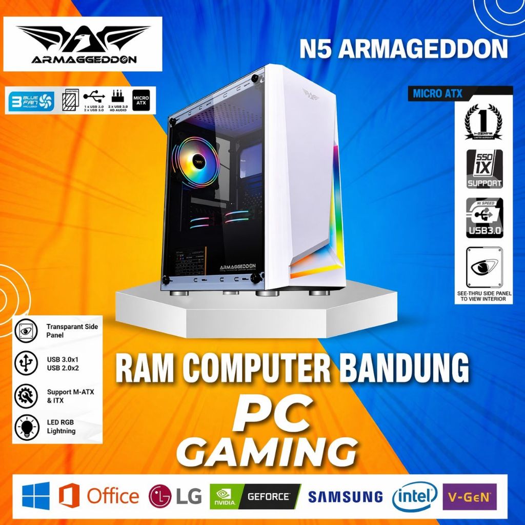 RYZEN 3 3200G - VGA 1030 DDR5 - SSD 128GB - HDD 500GB - PC GAMING RYZEN 3 3200G