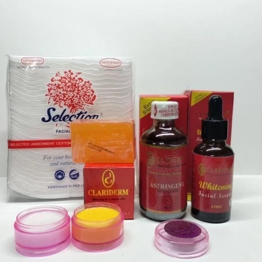 PAKET CREAM SUSUN CLARIDERM 6IN1+KAPAS TONER ORI