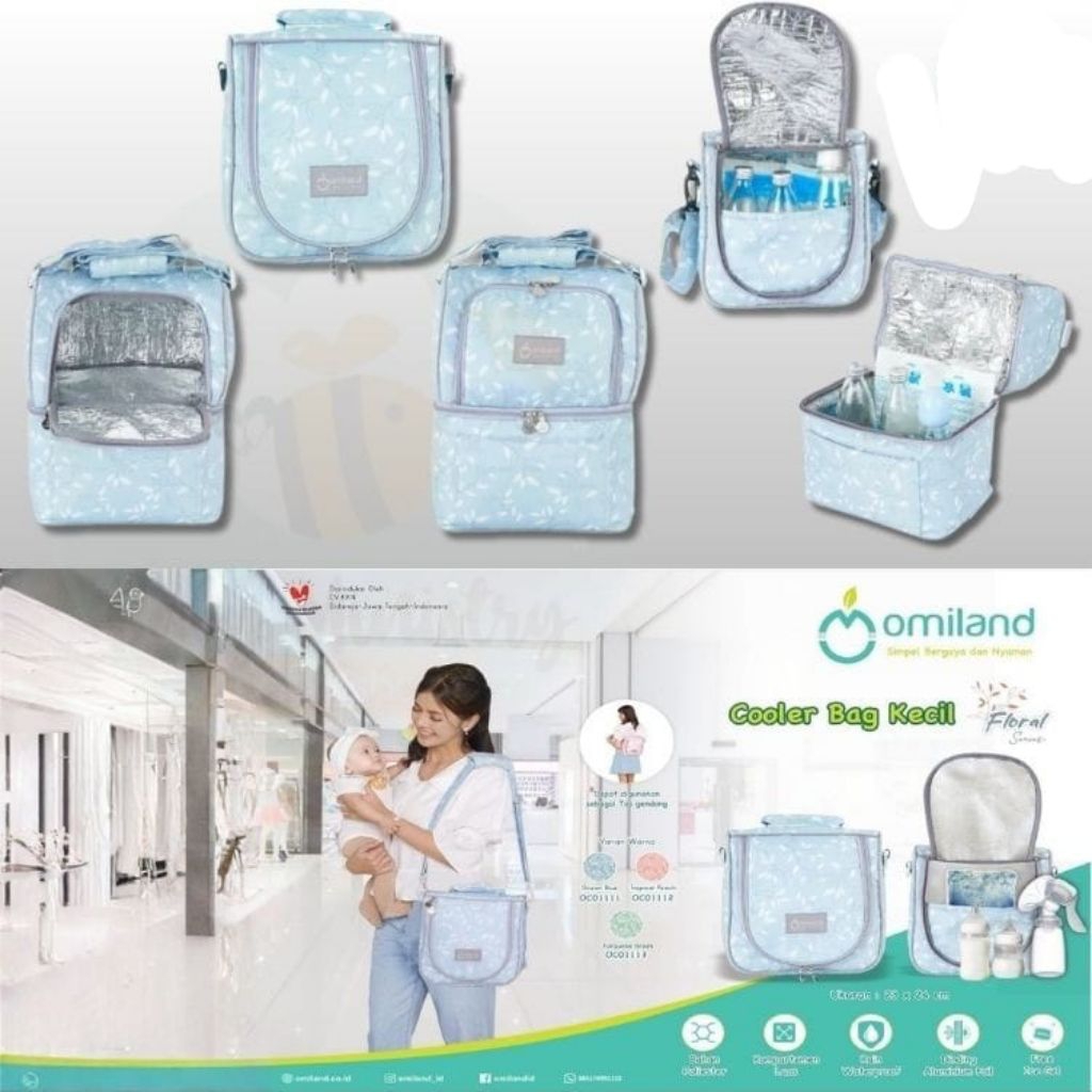 Omiland Cooler Bag Medium Kecil Free Ice Gel | Cooler Bag Asi | Coolerbag Ibu Menyusui Omiland