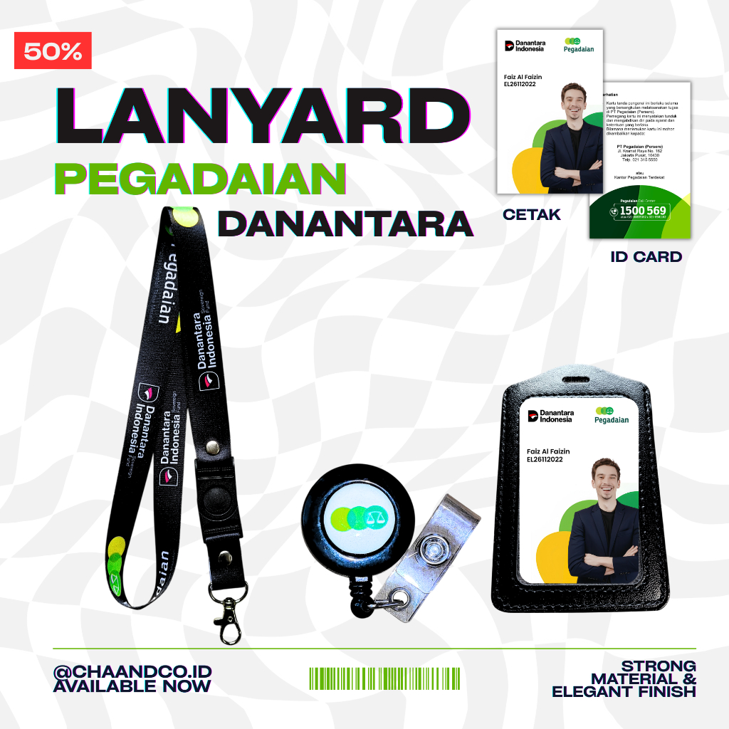 LANYARD PEGADAIAN DANANTARA / SATU SET LANYARD PEGADAIAN DANANTARA PREMIUM