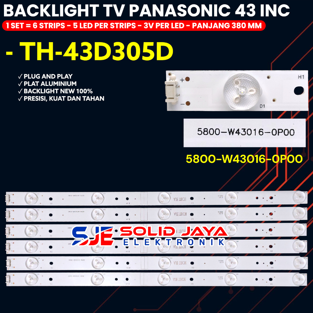 BACKLIGHT TV PANASONIC 43 INCH TH-43D305G 5800-W43016-OPOO