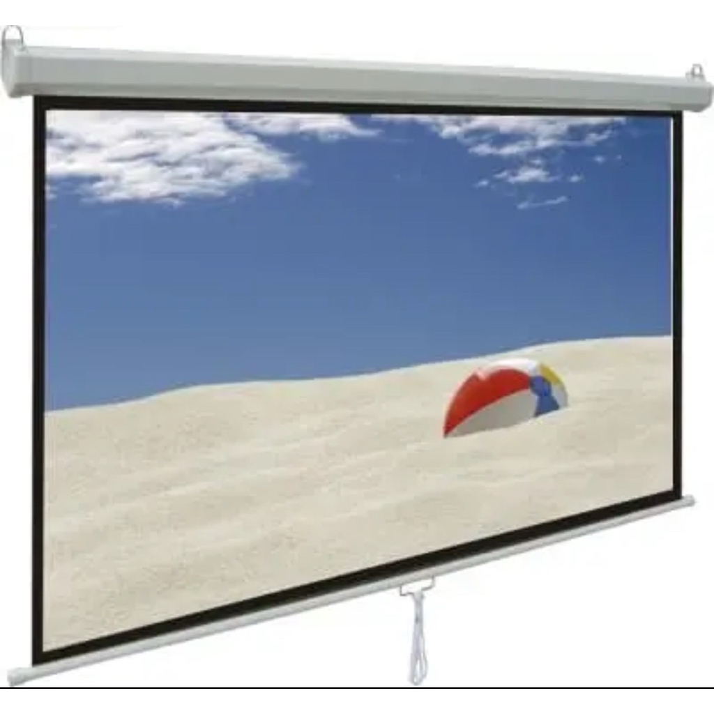 Layar proyektor manual 70inch / Screen proyektor gantung 70inch