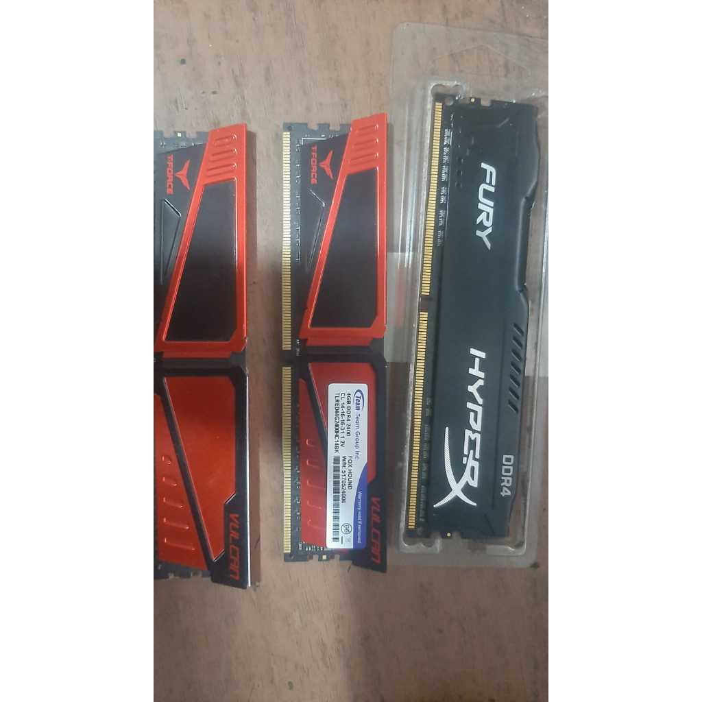 RAM Fury HyperX 8 GB DDR 4 + T Force Vulcan 2x 4GB DDR 4