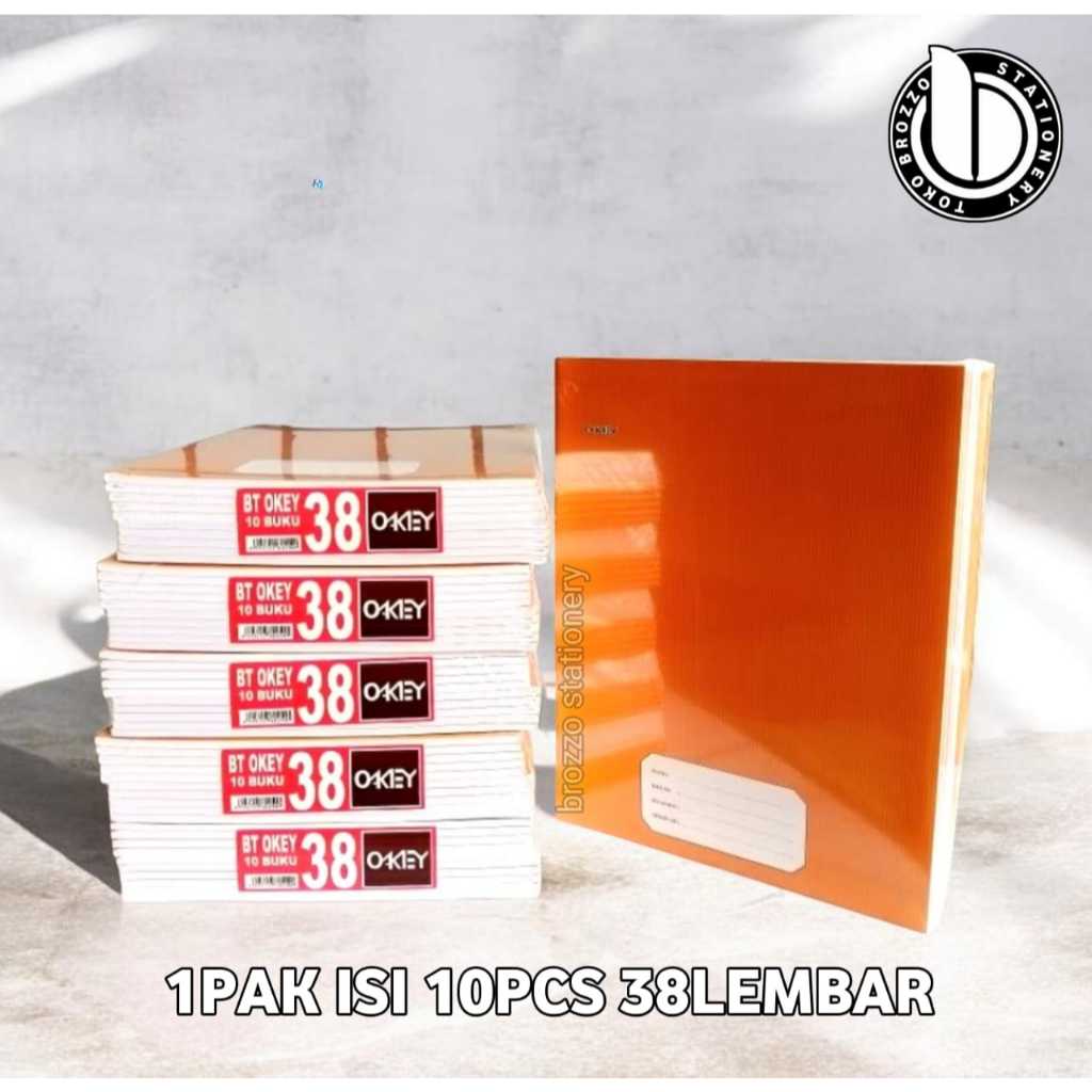[1 PACK] Buku Tulis Sampul Coklat /Kraft 38 Lembar Isi 10Buku Sekolah Kuliah perlengkapan ATK Grosir
