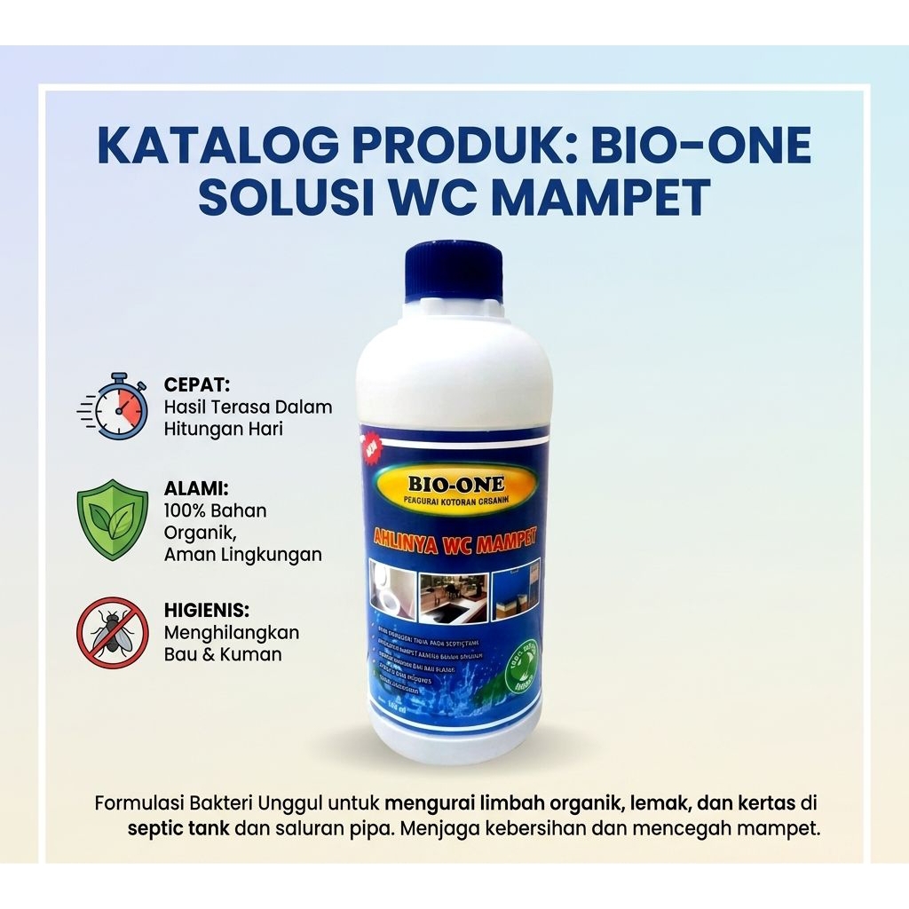 (500ml) BIO ONE Solusinya WC Mampet Tanpa Harus Sedot / Kuras WC