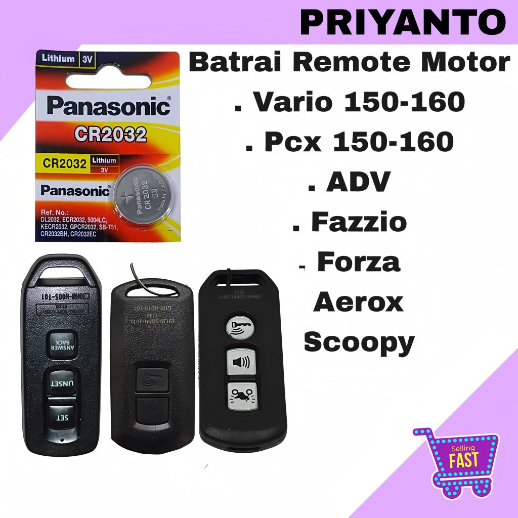 Baterai Kunici Remote Keyless Honda Scoopy 2019 - 2026 Original Batre